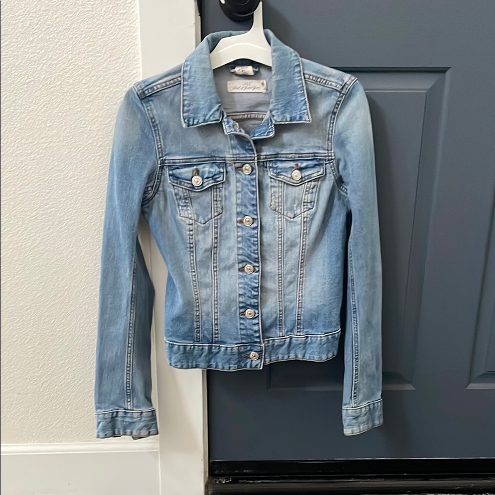 Blue Jean Jacket Cropped Slim Fit